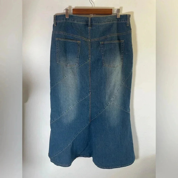 ZOEY BETH maxi‎ denim patchwork skirt 90’s Y2K XL PLUS SIZE EUC 0244 - Picture 4 of 7